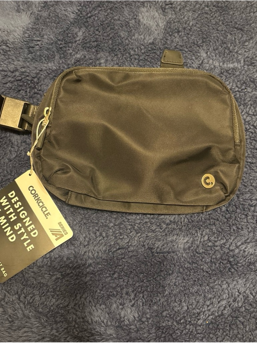 Corkcicle Black Waist Bag with Adjustable Strap